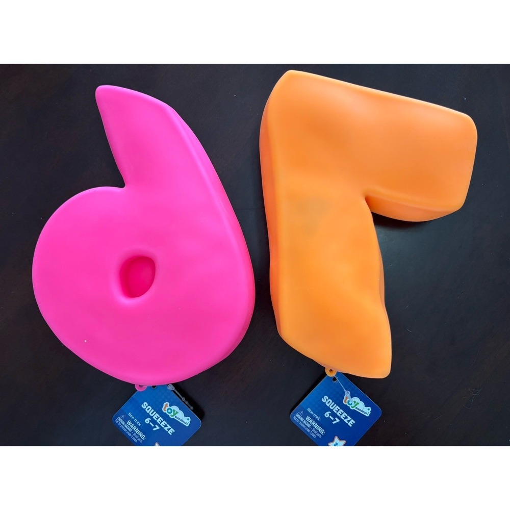 Toymendous Squeeze 6 7 Pink  Orange Squishy Fidget Stress Relief Sensory Viral - Picture 3 of 7